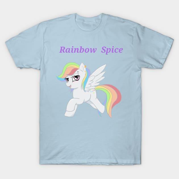 Rainbow Spice Pony Print T-Shirt by Jade Wolf Art